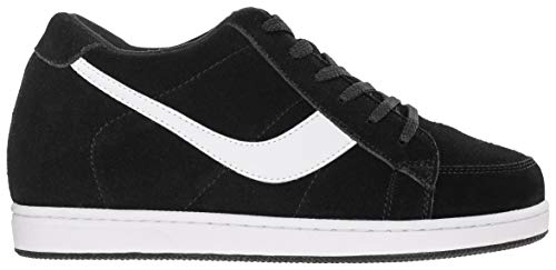 Toto Men's Invisible Height Increasing Elevator Shoes - Black Suede Leather Lace-Up Casual Campus Sneakers - 2.8 Inches Taller - A1914 - Size 9 D(M) Us #TOP1