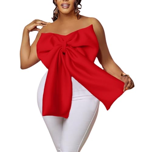 Haut bandeau avec grand nœud élégant et dos nu pour femme