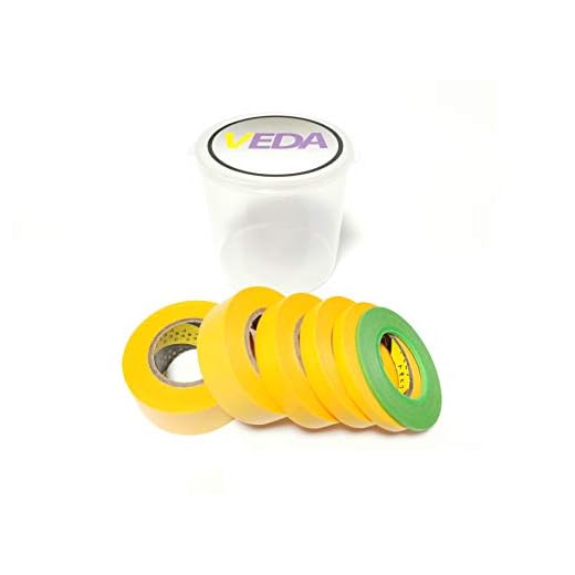 Juego de 5 cintas de carrocero de 6, 10, 12, 18 y 24 Cinta adhesiva de enmascarar