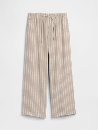 Image of Gap Womens Wide Leg Linen Pull on Pant