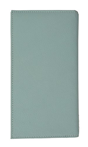 Marshal Brabd New Premium Leather Checkbook Wallet ID Credit Card Organizer (Baby Blue)4