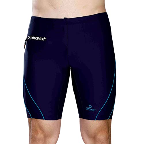 AIRAVAT Swimming Jammer, Swim Wear, 1510 Calder Swimming Short for Men, Quick Drying, Swimming Costume for Men (Small, Blue)