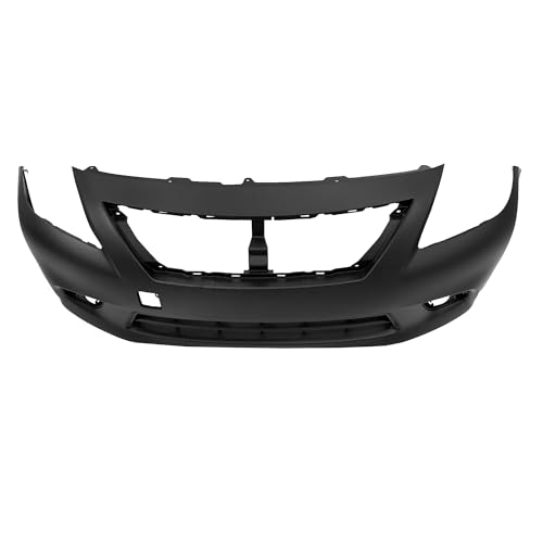 Image of FitParts Compatible with Nissan Versa 2012-2014 Front Bumper Cover | Primed, With Fog Light Holes, Without Parking Sensor Holes, Sedan, Ready to Paint, OEM FBM223BA0H, NI1000284