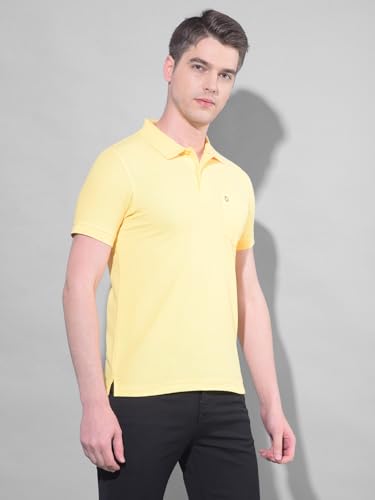 Image of Dollar Men's Pack of 1 Solid Cotton Blend Polo Neck T-Shirt