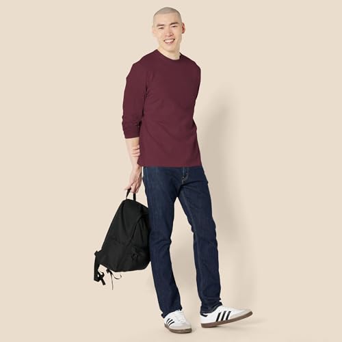 Image of Amazon Essentials Men's Regular-Fit Crewneck Long-Sleeve T-Shirt, Casual Cotton Jersey