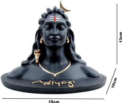 Ashi Enterprises Adiyogi Shiva Shankara Resin Statue for Car Dashboard, Pooja for Home & Office Decor - Made in India (Black, 16.5 x 11 x 13 cm) 1