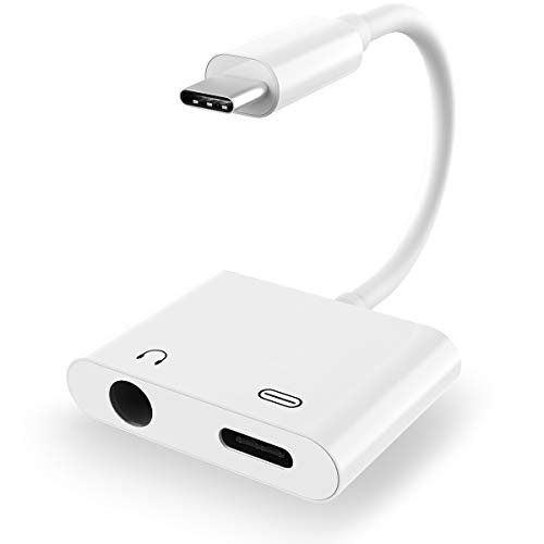 USB Type C to 3.5MM イヤホン変換アダプタ タイプC イヤホン変換ケーブル USB C 2in1 イヤホン 充電 アダプター タイプC ヘッドフォン ジャックアダプタ デジタル DACチップ内臓 充電/音声通話/音量調節/音楽 iPad