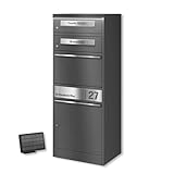 Boîte multifonctionnelle combinant boîte aux lettres classique, espace journaux et compartiment colis sécurisé, répondant à tous les besoins de réception de courrier et paquets dans un seul équipement robuste.