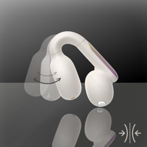 Image of HAVIT OpenBUDS TW980 On Ear Headphones, Beige, Wireless Bluetooth Gaming Music Headphones, Open-Ear Clip Design, Noise Cancellation for Voice Calls, 6.5 Hours Battery Life
