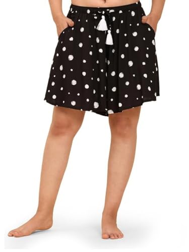 Image of B STORIES Women's Viscose Printed Lounge Culotte Shorts (Pack of 2)