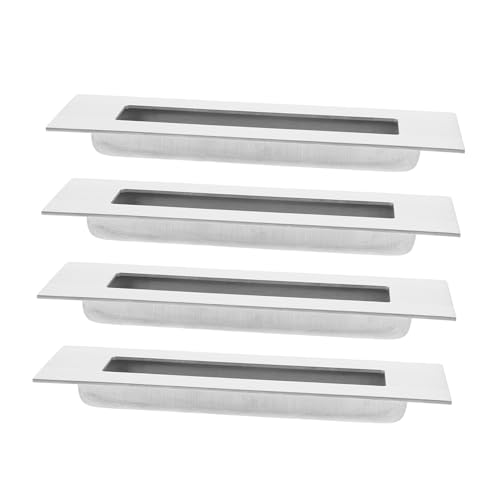 DIYEAH 4pcs Hidden Stainless Steel Door Pulls Pull Handles for Sliding Barn Doors Embedded for Sleek Modern Home Decor
