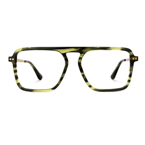 Image of Zeelool Trendy Aviator Blue Light Blocking Glasses for Men Computer Glasses ZJGX821109-02 Green