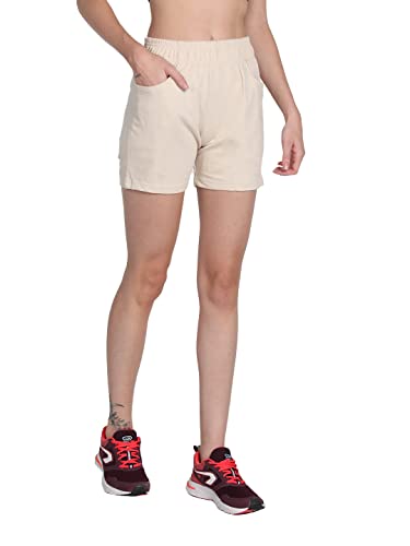 Image of CHKOKKO Women's Regular Cotton Regular Fit Plain Shorts for Women
