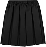 RASH ACCESSORIES School Uniform Skirt Girls Back to School UK Box Pleated Round Elasticated Waist Skirt Age 2-16 Years Black