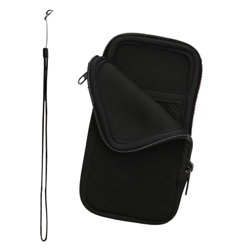 wilcractk Housse Universelle Smartphone Pochette Téléphone Portable avec Fermeture Éclair en Néoprène Noir, Pochette Smartphone Légère pour Protection...