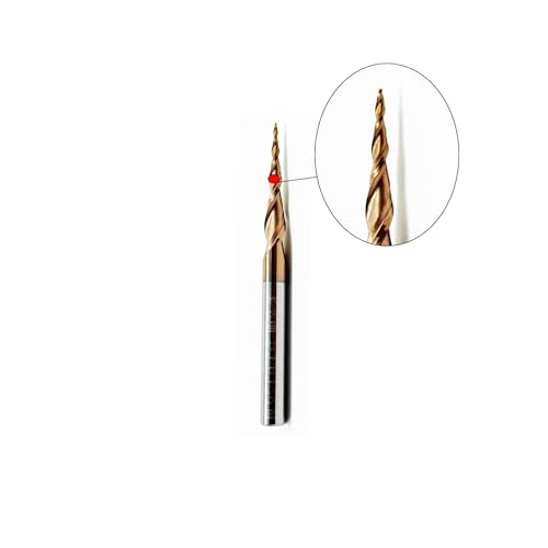 Image of 2Pcs Tapered Ball Nose End Mill - 1 /4 inch Shank, 3 inch Overall Length, 0.5mm Tip Radius (R0.5), 4.82 Per Side Angle - Precision CNC Tool for Hard Metals, Wood & Plastic (Professional & DIY Use)