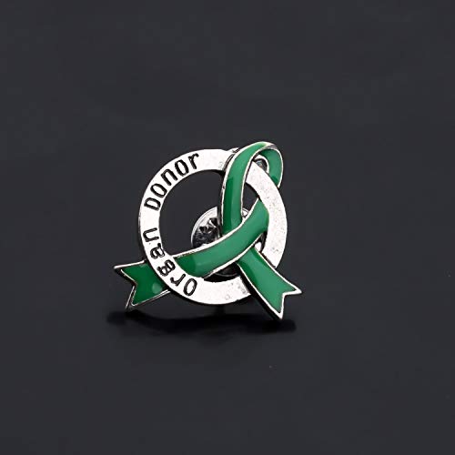 CENWA Organ Donor Jewelry Organ Donor Gift Organ Donation Awareness Gift Organ Donor Green Ribbon Pin4