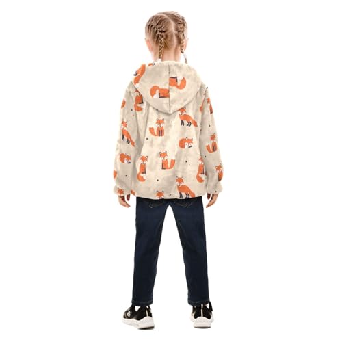 OTVEE Cute Cartoon Fox Animal Kids Hoodie Jacket Fall Spring Full Zip Warm Outwear Coat4