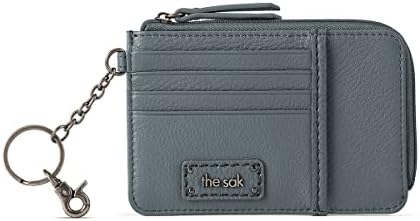The Sak mens Leather, Keychain, & Iris Card Wallet in Leather Elevated Everyday Purse with Keychain Includes Credit Card Holders C, Dusty Blue Ii, One Size US