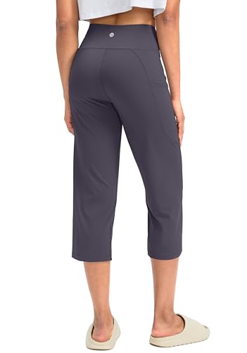 Image of G Gradual Capri Pants for Women High Waist Workout Yoga Pants with Pockets Tummy Control Leggings Crop Straight
