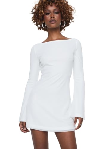 Princess Polly Lukea Long Sleeve Mini Dress White