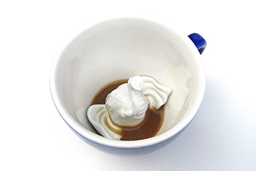 CREATURE CUPS Elephant Ceramic Cup (15 Ounce, Cobalt Blue) | Hidden Animal Inside | Holiday and Birthday Gift for Coffee & Tea Lovers