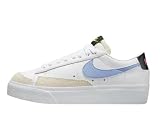 Structure renforcée Nike Blazer Low Platform, Baskets Femmes, 0, Blanc Cobalt Bliss Volt Noir, 40.5 EU