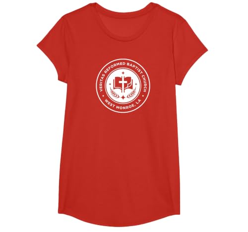 Veritas Reformed Baptist Church T-Shirt, Girls, Red, X-Small