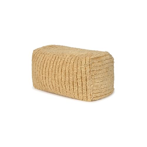 Lorena Canals Pouf Haystack, 1'8' x 1' x 1' for Bedroom, Handmade, Yellow.