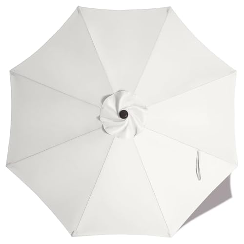 Image of ABCCANOPY 9ft Outdoor Umbrella Replacement Top Suit 8 Ribs (White)