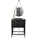 [ASSEMBLAGGIO]: questo set di mobili da bagno è quasi completamente assemblato, basta aggiungere lo specchio sopra il mobile ed è ok per l'uso. Dimensioni: mobile lavabo con lavabo: 60/70/80/90/100/120 x 45/50 x 80 cm / (23,6/27,5/31,4/35,4/39,3/47,2 x 17,7/19,6 x 31,5 pollici (L x P x A ); ) Specchio: diametro 50 cm / 19,6 pollici.