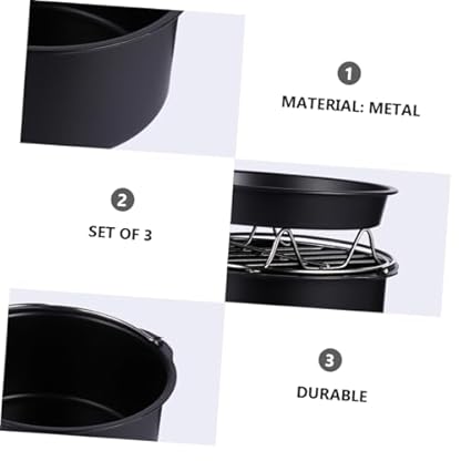 Abaodam 6 Stk Backen 3-teiliges Set Pizza-zubehör Pizza-kit Fritteuse Für Zuhause Zubehör Für Friteusenteile Dampfgarer Untersetzer Airfryer-zubehör Airfryer Zubehör-kit Küchengerät Luft – Bild 5