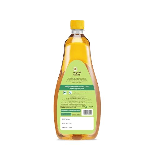ORGANIC TATTVA Unrefined Mustard Sarso Cooking Oil 1L