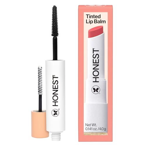 Honest Beauty Extreme Length Volumizing Clean Mascara + Moisturizing Tinted Lip Balm in Summer Melon Bundle | EWG Verified + Cruelty Free | 0.27 fl oz, 0.14 oz