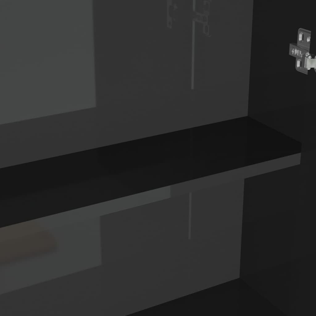SYDE Armario de Baño con Espejo, 2 Puertas, 3 Compartimentos, 60x15x75 cm | Moderno, Cristal y MDF, Melamina, Almacenaje de Tocador, Pared