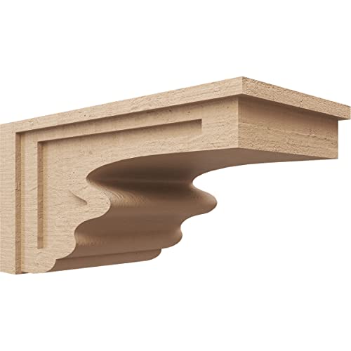 12"W x 24"D x 12"H Wide Highland Rough Cedar Woodgrain TimberThane Corbel, Primed Tan