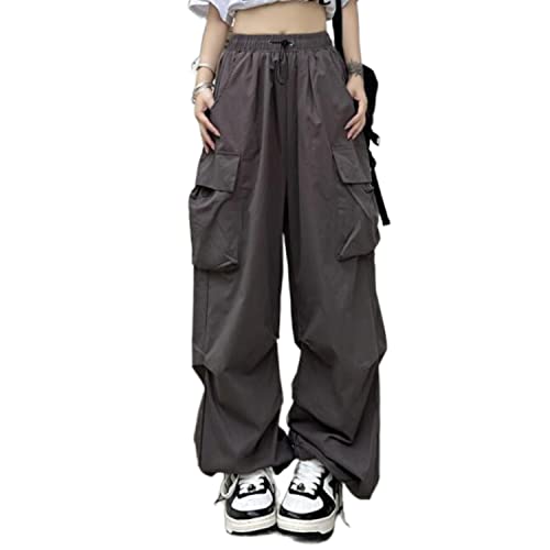 Women Cargo Pants Baggy Y2K Clothing Multi Pockets High Waist Loose Straight Leg Pants Vintage Grunge Aesthetic Clothes