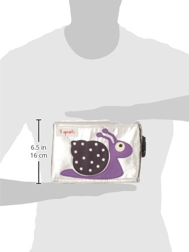 3 Sprouts Lunch Bag, Snail, Purple