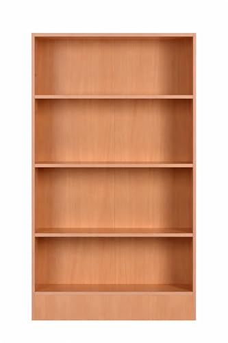 Image of DeckUp Muvo 4-Shelf Engineered Wood Book Shelf and Display Unit (Bavarian Beech, Matte Finish)