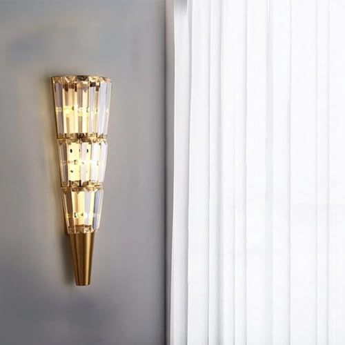 Image of Harold Electricals Metal, Crystal Strobile Wall Light for Living Room, Dining Hall & Bedroom | Premium Indoor Decorative Wall Light | Home Decor Hanging Light (Medium)