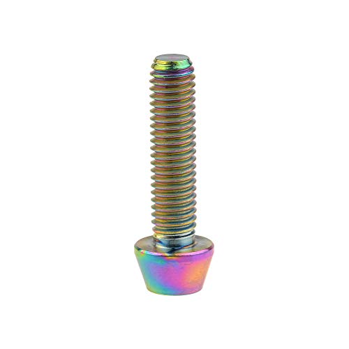 Image of Titanium Ti Bolt M5x9 16 18 20 25 30 35 40 45 50 55 60mm Tapered Head Screws Pack of 4 (M5x20mm, Ranibow)