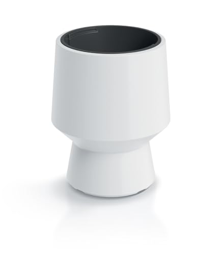 Tymar Blumentopf mit Einsatz, Blumenkübel aus Kunststoff, Übertopf, Pflanzkübel Gross(Weiß DBHEP,ø 25 cm)