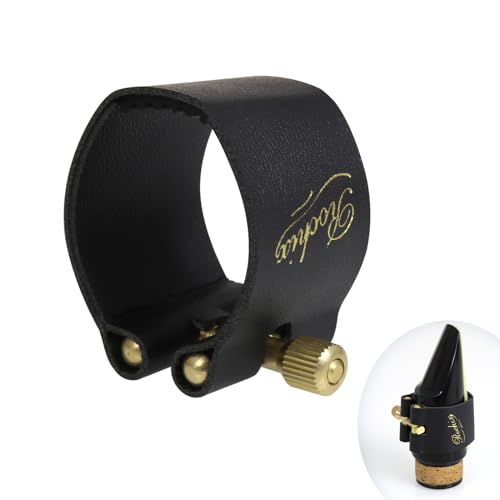 image for ROCHIX 1890 Leather Ligature for Bass Clarinet Mouthpiece, bass clarin