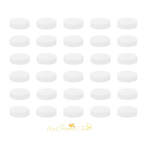 30Pcs Unscented Essential Oil Perfume Refill Pads for Car Air Freshener Clips, Diffuser Vent Clip, 17mm White Replacement Felt Pads for Custom Fragrance