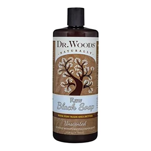 Dr. Woods Raw Moisturizing Black Unscented Soap with Organic Shea Butter, 32 Ounce Cover