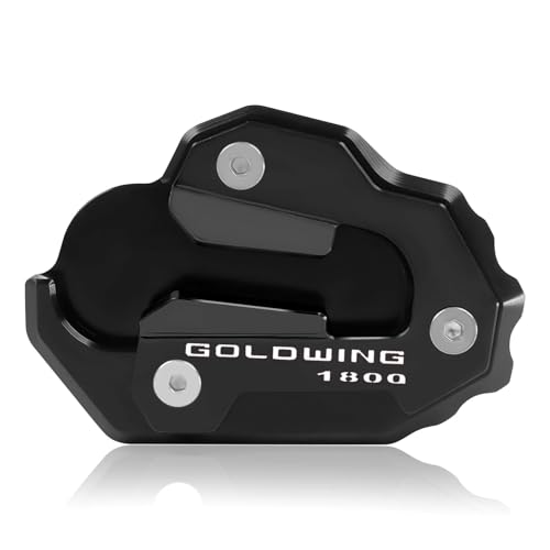 に適合するホンダ に適合するゴールドウイング 1800 GL1800 F6B 2018-2023用 オートバイ用CNCキックスタンドパッド フットサイドスタンド 拡大延長サポート 通り(Black A)