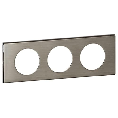 Plaque Céliane Legrand - Plaque de Finition - 3 Postes - Inox Brossé - 2