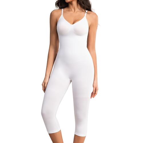 Image of Tummy Control Bodysuits Full Body Suit Shapewear One Piece Capri Jumpsuits for Women