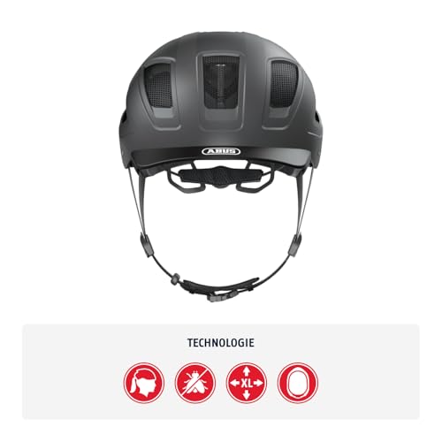 ABUS Stadthelm Hyban 2.0 - Fahrradhelm mit Rücklicht, ABS-Hartschale, guter Passform - für Damen...