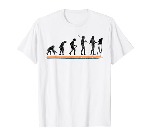 Evolution Artist Painter Art Paint Funny Vintage Camiseta